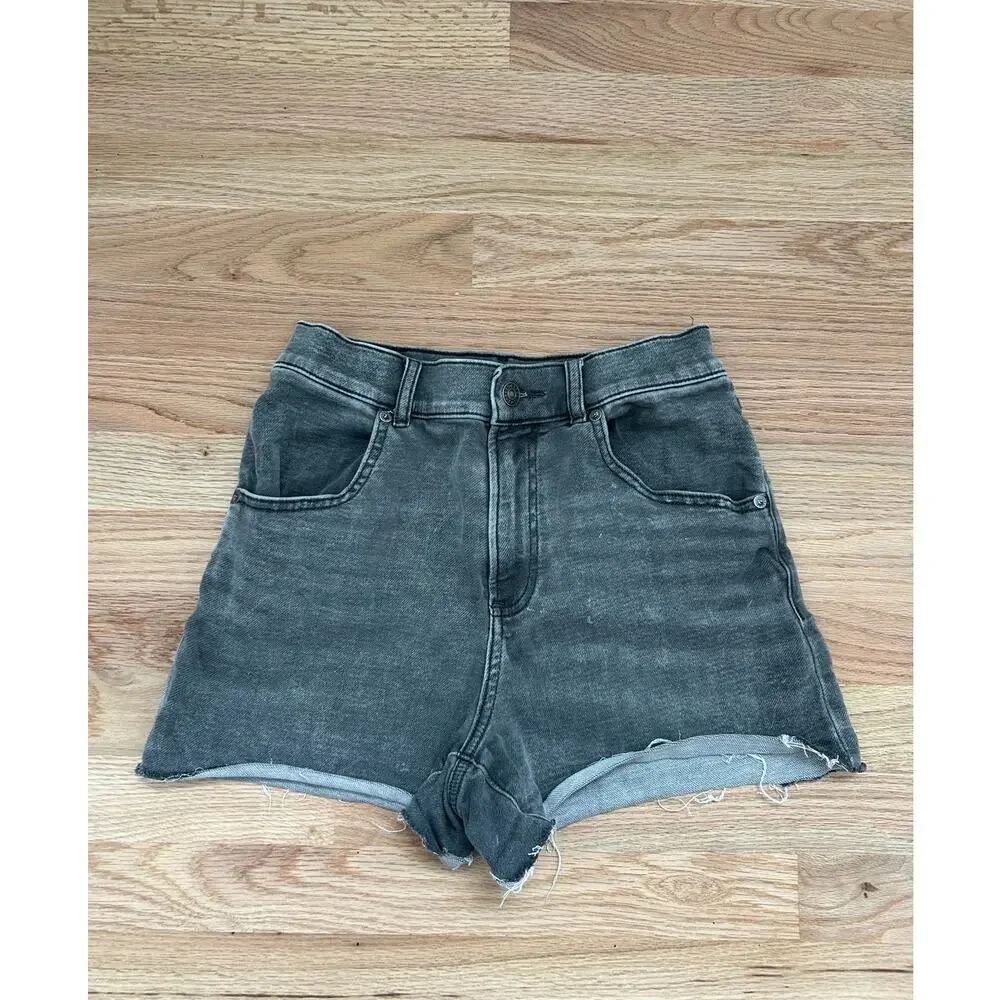 Express Black High Rise Cut Off Mom Shorts - Size 2